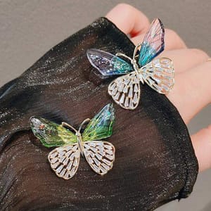 Crystal butterfly brooch