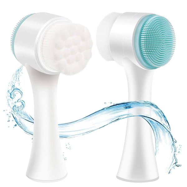 Manual Facial Cleansing Brush for Deep Pore Exfoliation & Massage - Blue