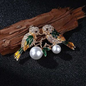 Exclusibe Pair Bird Brooch